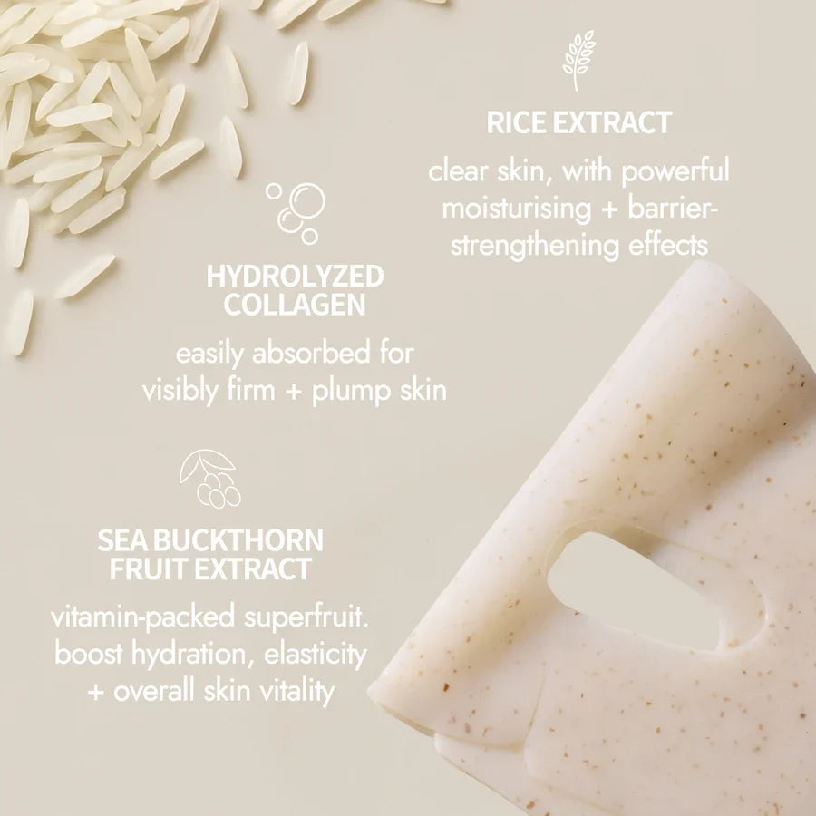 Rice Pure Glow Collagen Hydrogel Maski 1 stk